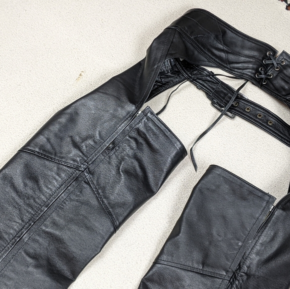 Harley Davidson Riding Gear Deluxe Pigskin Leather Chaps Women's Sz Small Hemmed - Picture 3 of 16